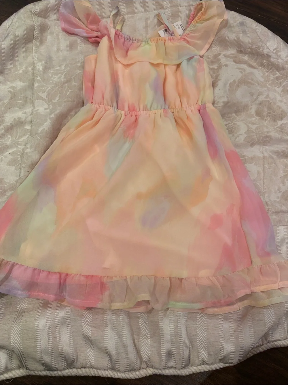 The Children's Place Pastel Watercolor Ruffle Dress - Pink, Purple, Yellow